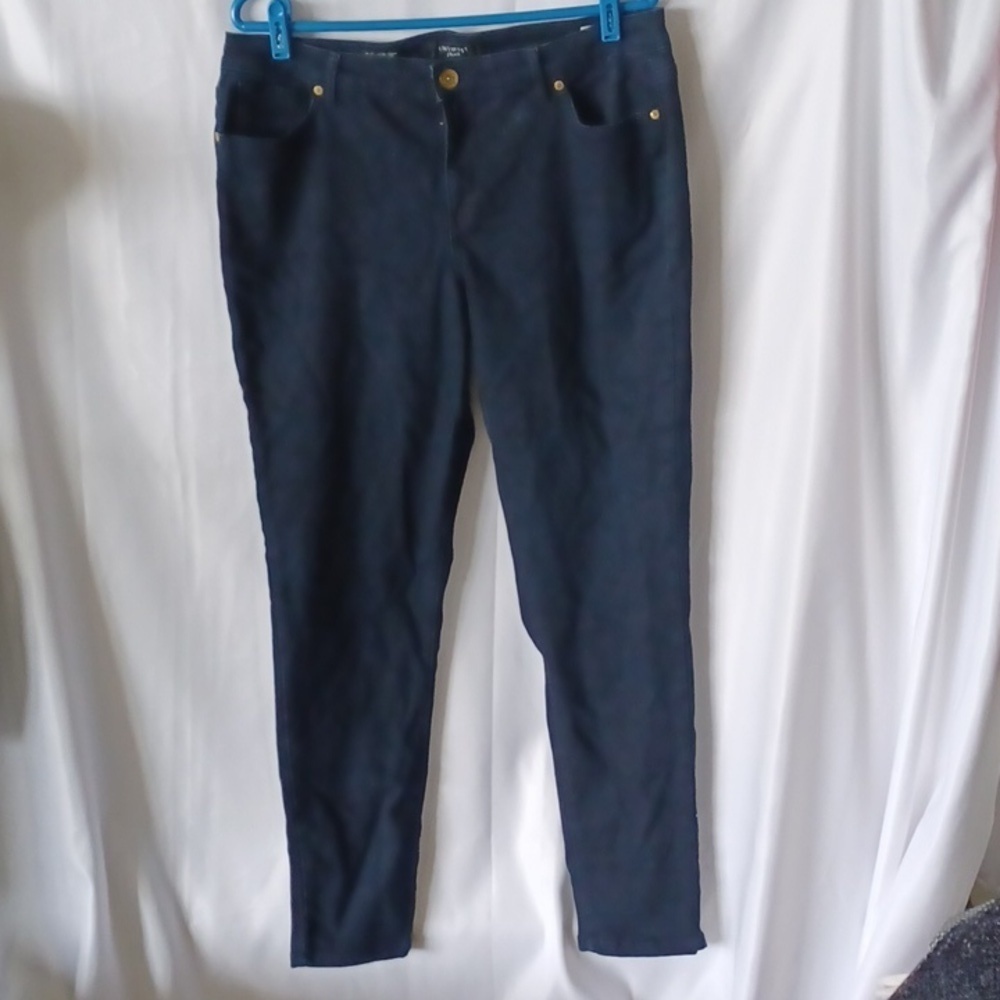 Nine West Womens 16  Denim Blue Jeans Skinny Cigarette Fit Dark Wash Stretch Mid